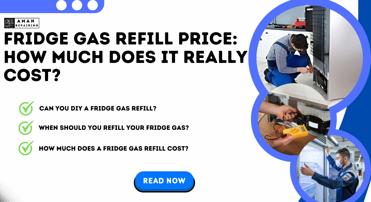 Image showing a Fridge Gas Refill Price , highlighting the cost and service details for customers.