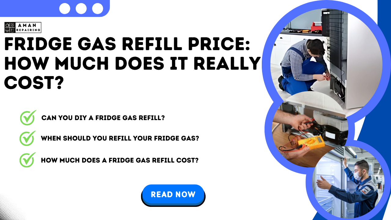 Image showing a Fridge Gas Refill Price , highlighting the cost and service details for customers.